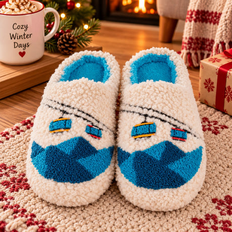 Pantoufles WD LifeStyle Décor Ski Taille L/XL – Pantoufles Hivernales de Maison