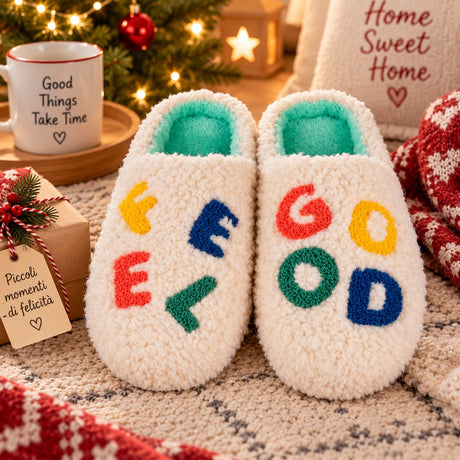 Pantoufles WD LifeStyle Décor Feel Good Taille L/XL – Idée Cadeau de Noël