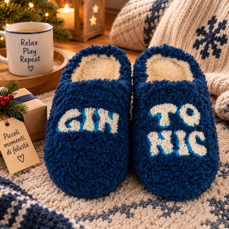 Pantoufles WD LifeStyle Gin Tonic Taille L/XL – Idée Cadeau de Noël