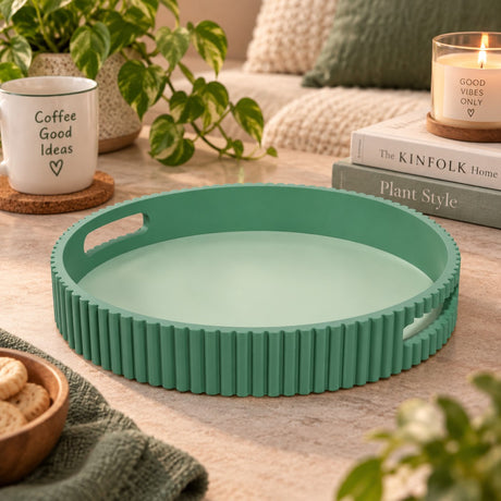 WD LifeStyle Plateau vert en MDF D 30 Cm – Plateau décoratif pour la maison et la table