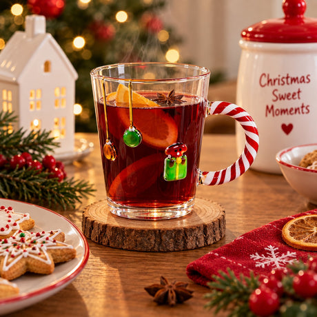 WD LifeStyle Verre de Noël 425 ml avec Décoration Chien – Verre Festif Idée Cadeau