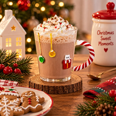 WD LifeStyle Verre de Noël 425 ml avec Décor Chat – Verre Festif Idée Cadeau