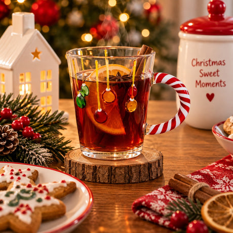 WD LifeStyle Verre de Noël en Verre 425 ml avec Décor Boules – Verre Festif Idée Cadeau