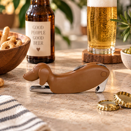WD LifeStyle Ouvre-bouteille Teckel Marron – Ouvre-bouteille Décoratif Idée Cadeau