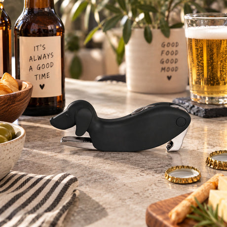 WD LifeStyle Ouvre-bouteille Teckel Noir – Accessoire Cuisine Original Idée Cadeau