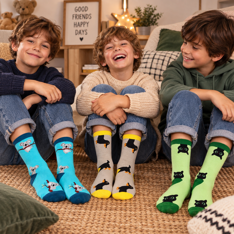 WD LifeStyle Set 3 Paires Chaussettes Animaux Taille Unique – Idée Cadeau Noël