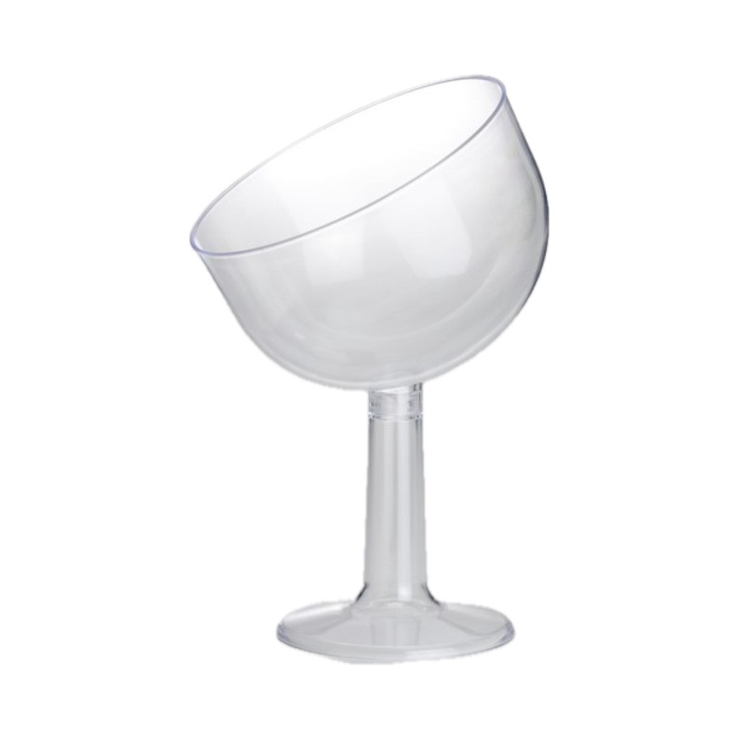 Gobelet incliné transparent Bigiemme en plastique à long pied 16 x 26 cm