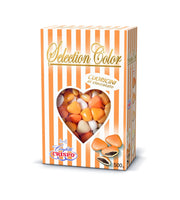 Nuance orange Crispo Dragées. 500 gr de petits cœurs