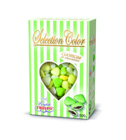 Nuance verte Crispo Dragées. 500 gr de petits cœurs