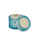 Bougie en cristal EDG Enzo De Gasperi avec vase + coffret cadeau H 8,5 cm P 9 cm 160 g Bleu