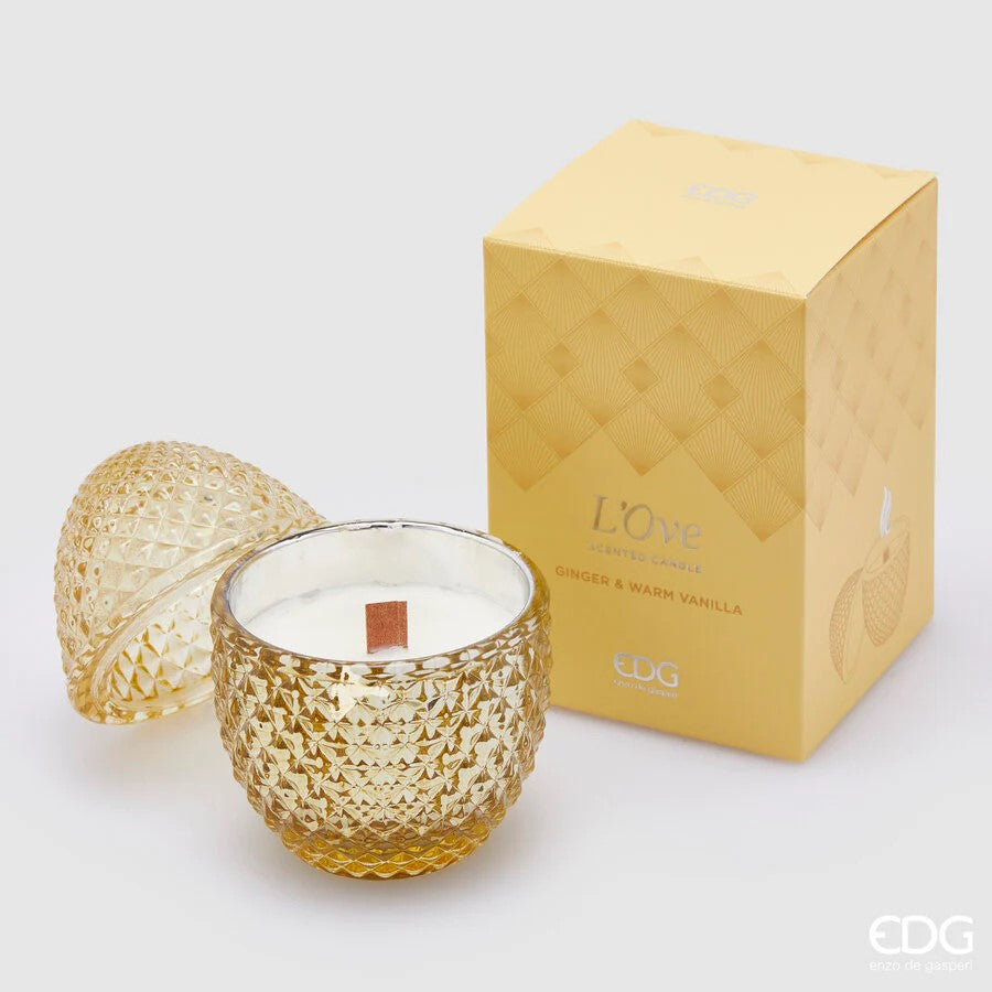 EDG Enzo De Gasperi L'Ove Bougie en forme d'œuf avec parfum H 12 cm P 8 cm Gingembre et chaud