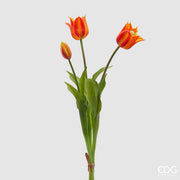 EDG Enzo De Gasperi Tulipe Caoutchoutée Olis 3 Branches H 48 Cm Orange 1 Cf