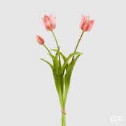 Tulipe caoutchoutée EDG Enzo De Gasperi Olis 3 branches H 48 cm Rose crème 1 cf