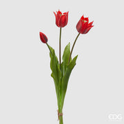 EDG Enzo De Gasperi Tulipe Caoutchoutée Olis 3 Branches H 48 Cm Rouge 1 Cf