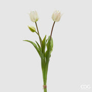 Tulipe caoutchoutée EDG Enzo De Gasperi Olis 3 branches H 48 cm Blanc 1 Cf