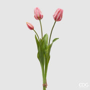 Tulipe caoutchoutée EDG Enzo De Gasperi Olis 3 branches H 48 cm Rose crème 1 cf