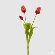 EDG Enzo De Gasperi Tulipe Caoutchoutée Olis 3 Branches H 48 Cm Rouge 1 Cf