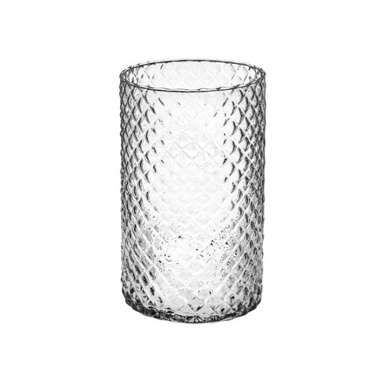 immagine-1-larcolaio-cilindro-decorativo-vetro-texture-diamante-h-20-d-10-cm-ean-8631524726095