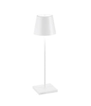 Lampe de table en aluminium Zafferano Poldina Pro Blanc H38