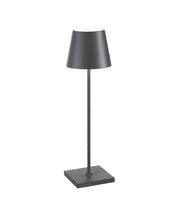 Lampe de table en aluminium Zafferano Poldina Pro gris foncé H38