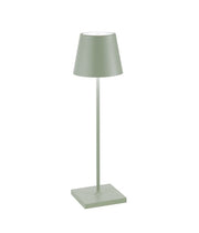 Lampe de table en aluminium Zafferano Poldina Pro Vert sauge H38