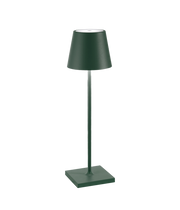 Lampe de table en aluminium Zafferano Poldina Pro Vert foncé H38