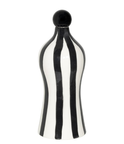 Bouteille Lido à rayures Zafferano, diamètre 110 mm, hauteur 264 mm, noire