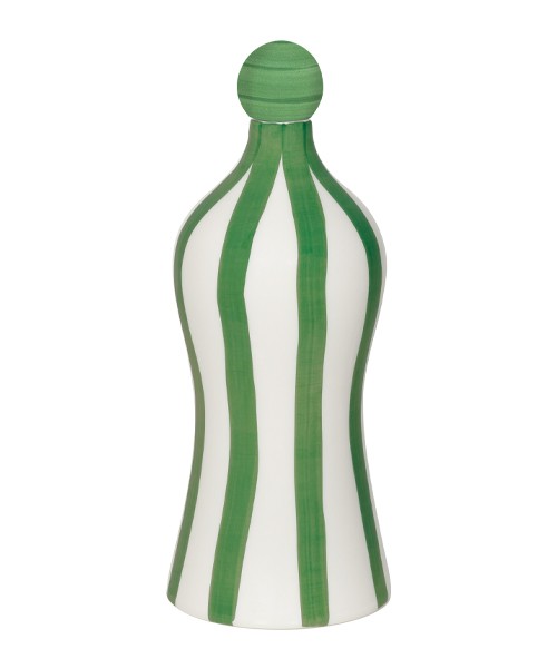 Bouteille Lido à rayures safran D 110 mm H 264 mm Sauge