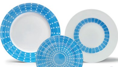 Ensemble de 3 assiettes Tris Blue Pearl 