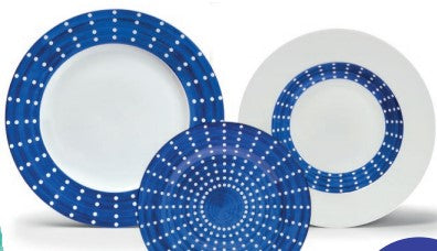 Set 3 Pz Tris Piatti Blu Perle