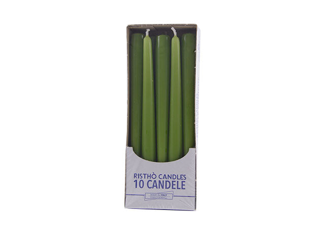 immagine-2-cereria-di-giorgio-cereria-di-giorgio-candele-coniche-22-cm-h-25-cm-10-pz-verde-muschio-ean-8006545064905