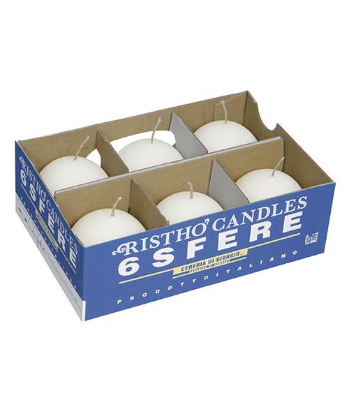 immagine-2-cereria-di-giorgio-cereria-di-giorgio-candele-sfera-6-cm-6-pz-bianco-ean-8006545063175