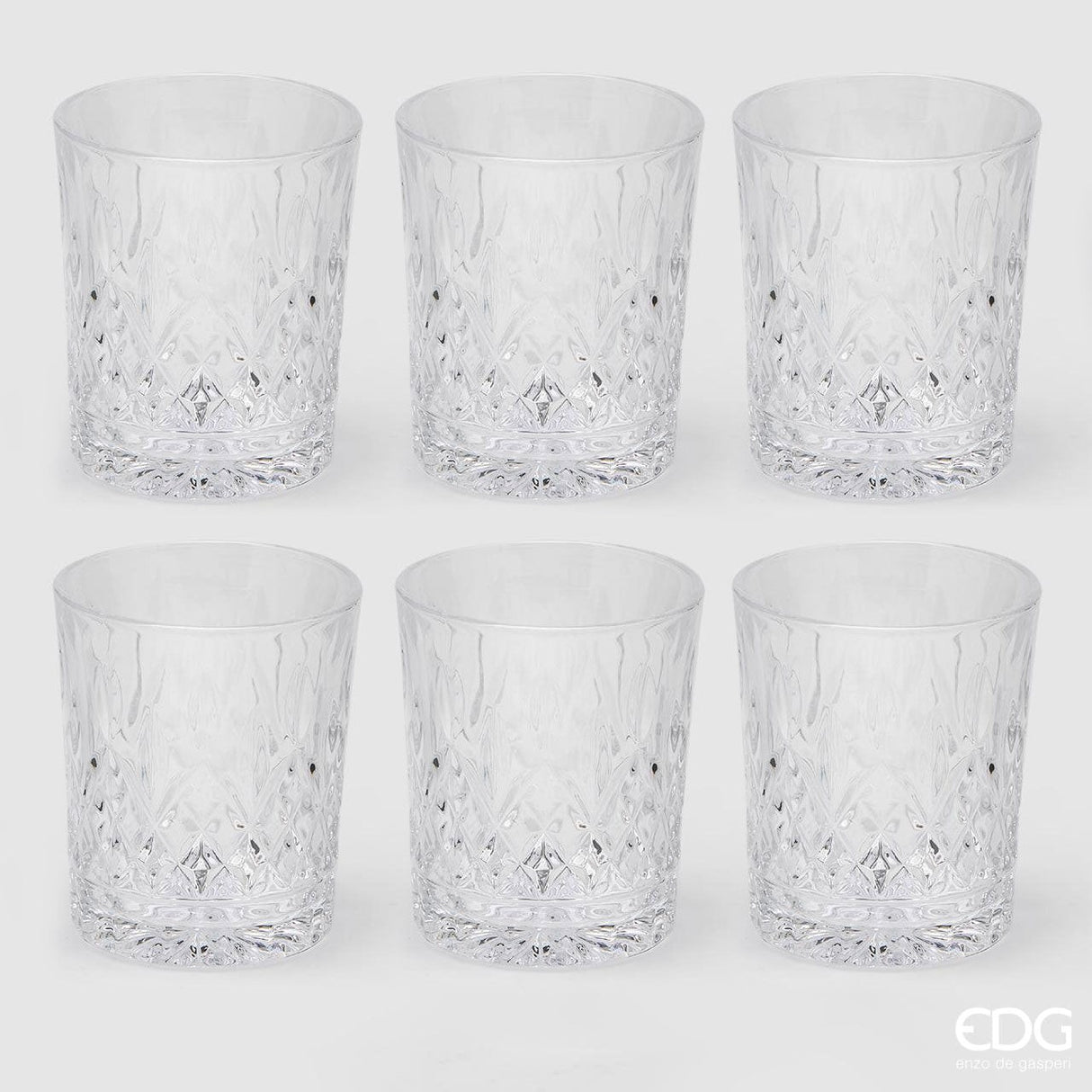 Rombi glass H 10 cm D 8 cm 6 pcs